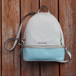 NWT MICHAEL KORS Rhea Backpack in Celadon/Azure