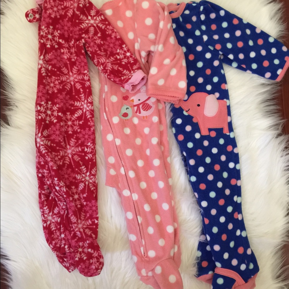 Baby Girl footed PJs