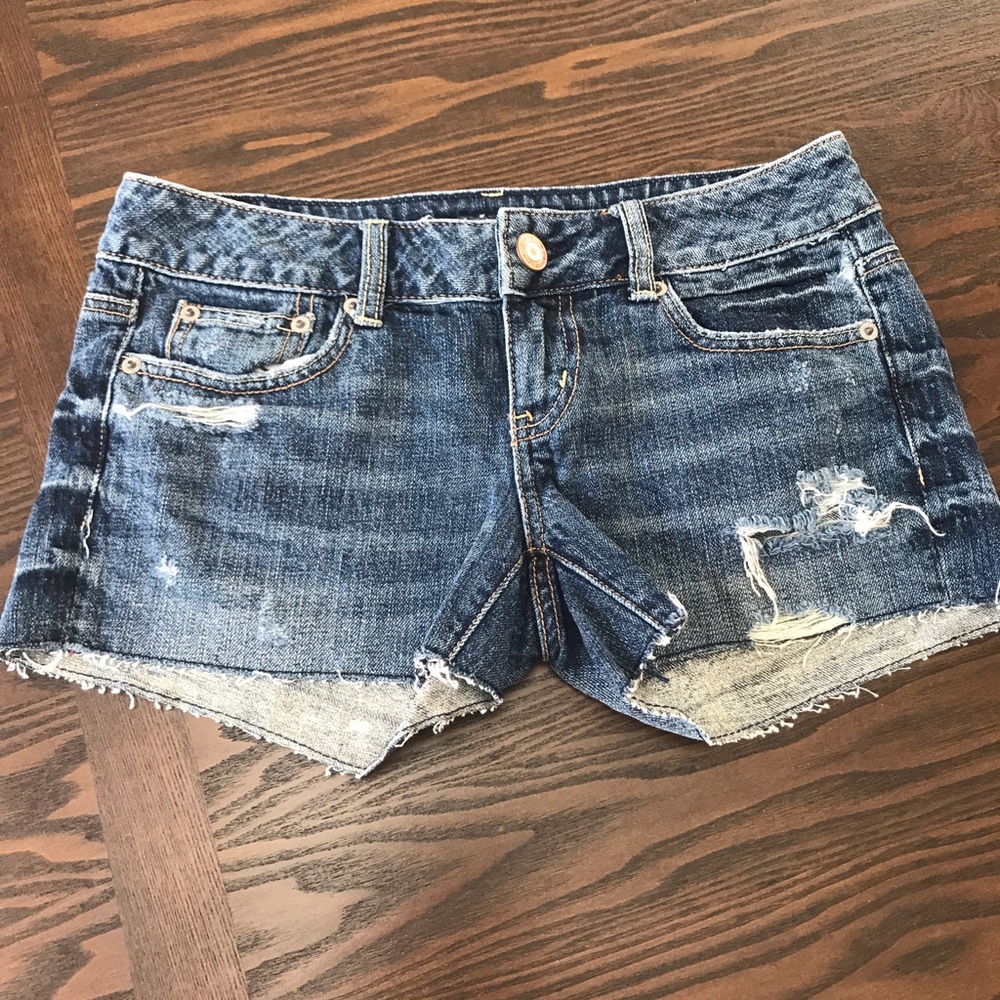 American Eagle Low Rise Distressed Jean Shorts