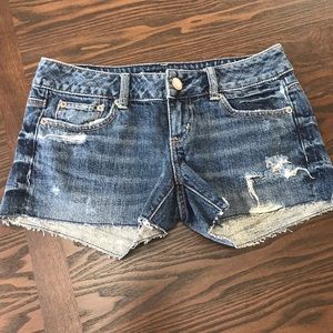 American Eagle Low Rise Distressed Jean Shorts