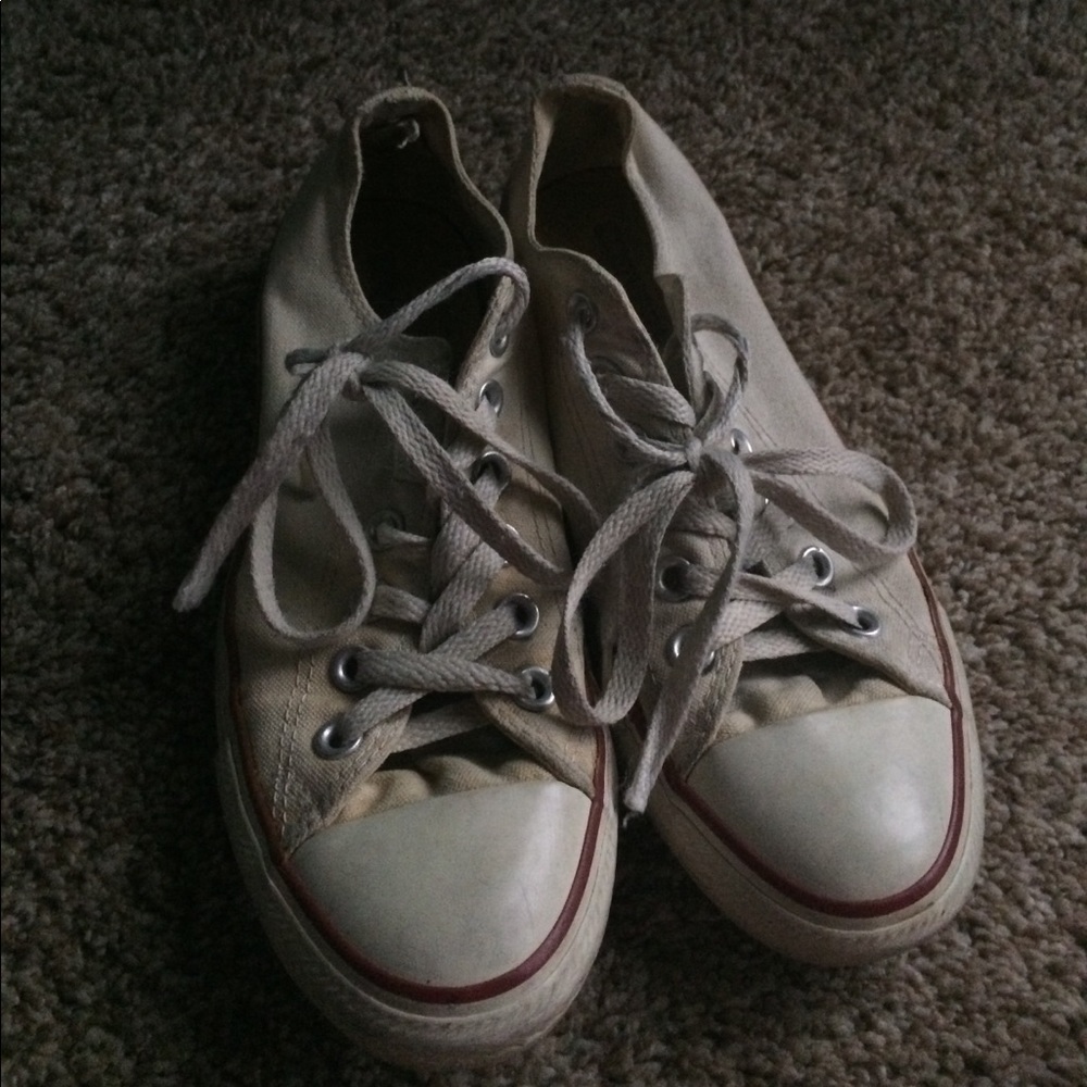 Worn white converse