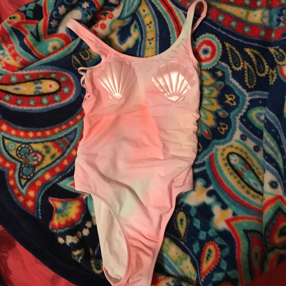 Victoria secret pink shell one piece bathing suit