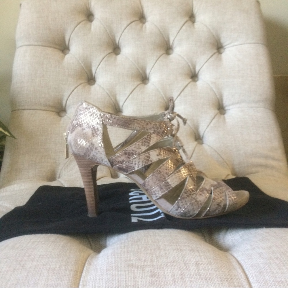 Anne Klein snakeskin sandals
