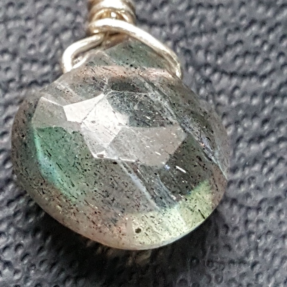 Labradorite Drop 925 Sterling Silver Necklace - Picture 4 of 7