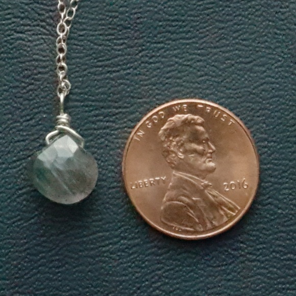 Labradorite Drop 925 Sterling Silver Necklace - Picture 3 of 7