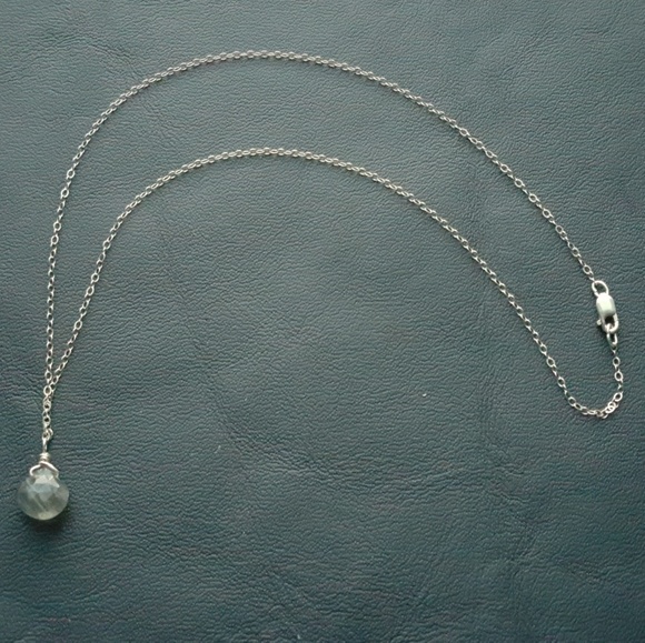 Labradorite Drop 925 Sterling Silver Necklace - Picture 6 of 7