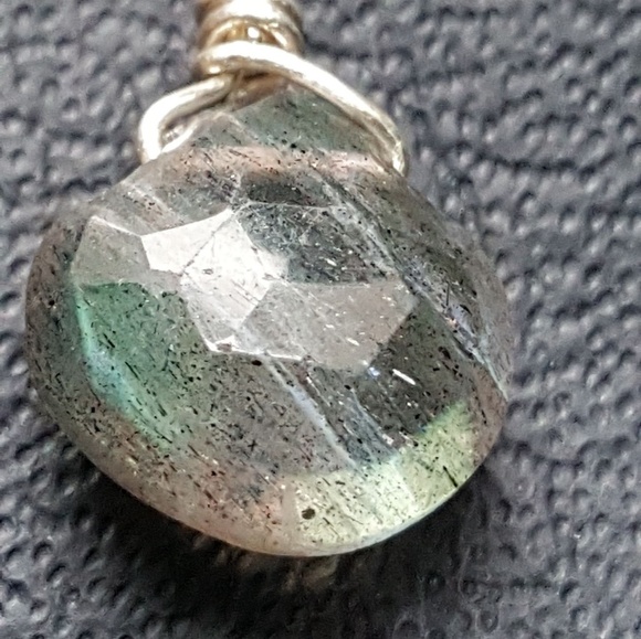 Labradorite Drop 925 Sterling Silver Necklace - Picture 4 of 7