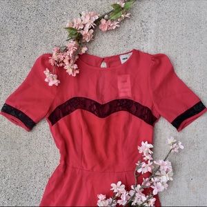 🌸 asos Hot Pink Lace Cutout Dress