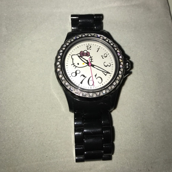 Barely worn black polymer diamond watch! - Picture 1 of 8