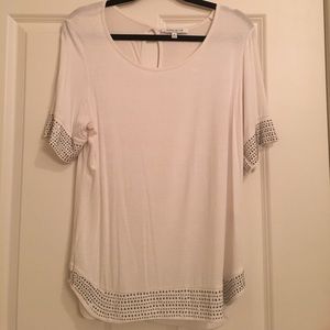 ROSE + OLIVE Cream Studded Top