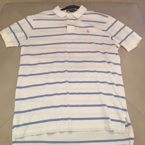 Blue and White Striped Polo Ralph Lauren