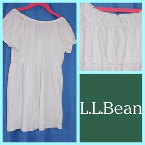 L.L. Bean White Empire Cotton Top