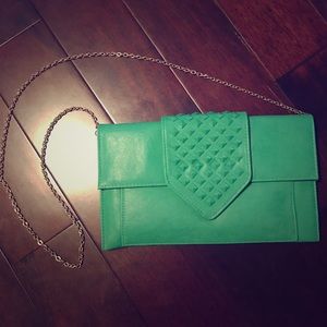 Mint Green studded cross body bag