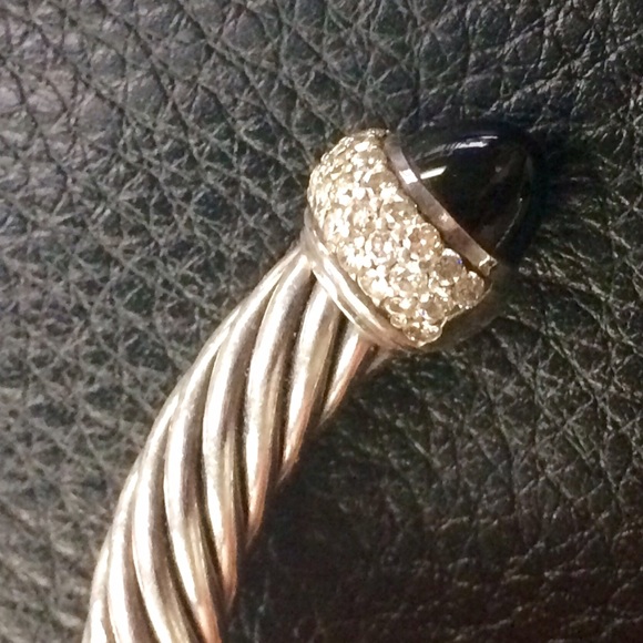 **SOLD**David Yurman Diamond Onyx Cable Bracelet - Picture 3 of 5