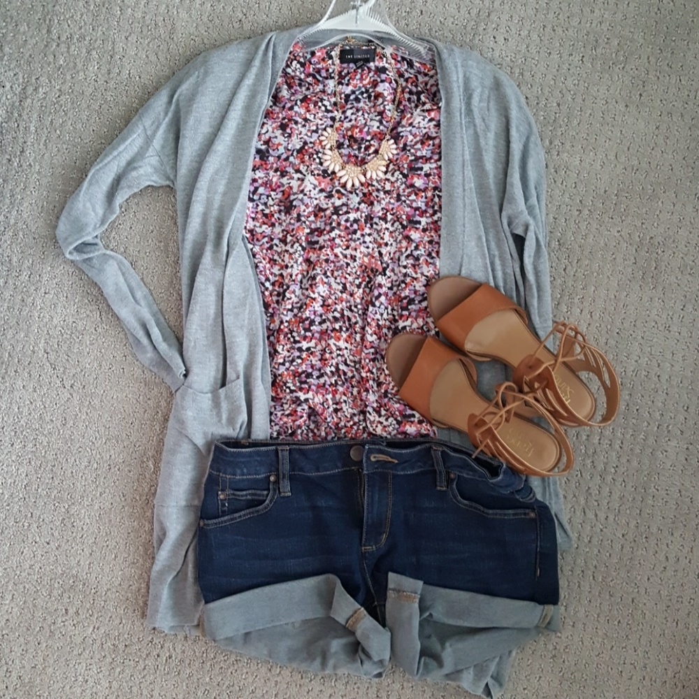 The Limited Floral V Neck Blouse