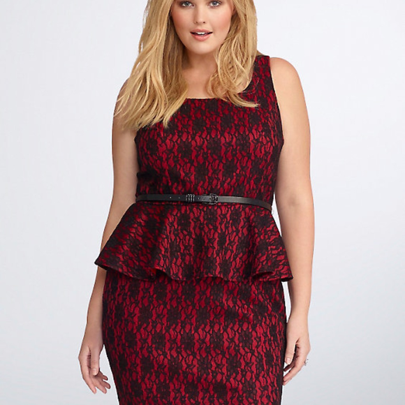 Rebel Wilson Lace Peplum Dress - Picture 1 of 7