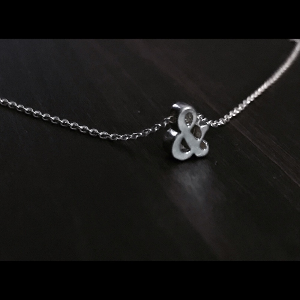 Tiny Sterling Silver Ampersand Minimalist Necklace