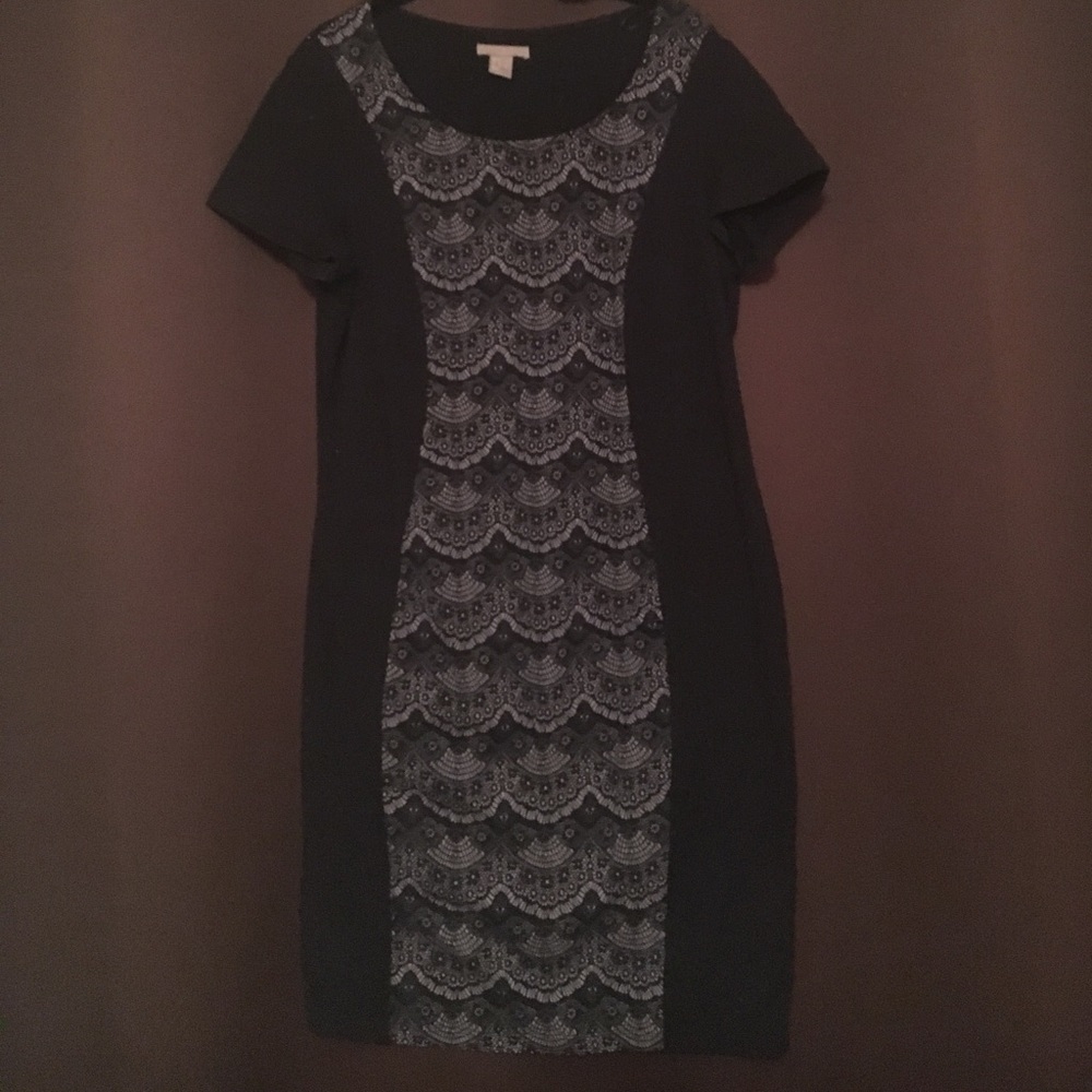H&M plus lace pattern slimming bodycon dress