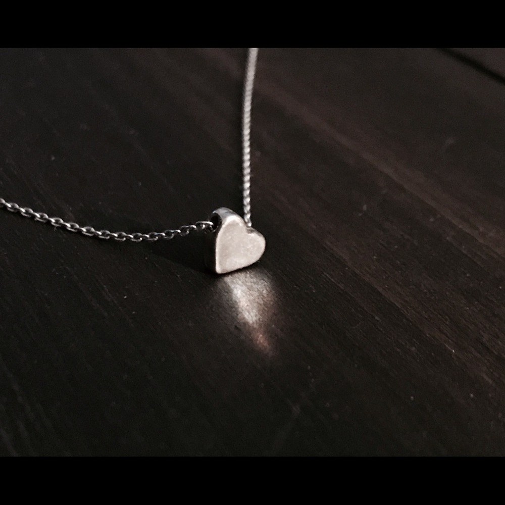 Tiny Sterling Silver Heart Minimalist Necklace