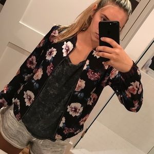 Zara floral bomber jacket