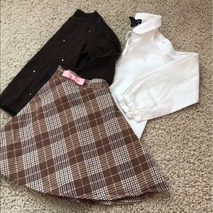 Brown Plaid Skirt Bundle - Size 5/6 (girls)