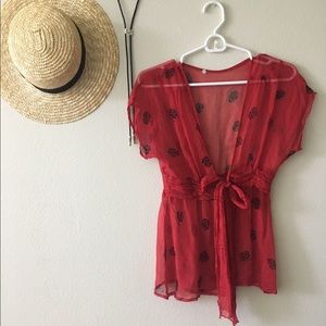 Vintage Sheer Tie Top