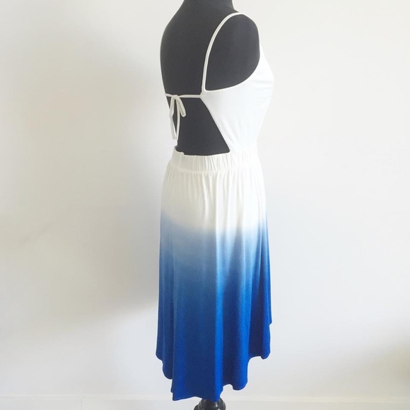 ✨sold✨ bebe • hi lo blue ombre open back dress - Picture 3 of 7