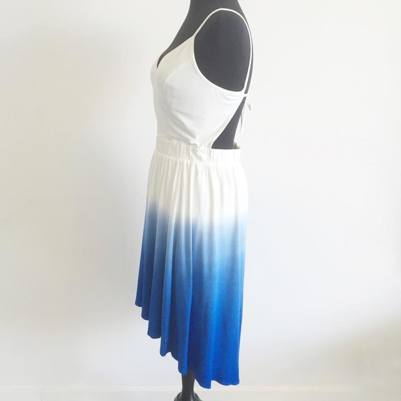 ✨sold✨ bebe • hi lo blue ombre open back dress - Picture 5 of 7