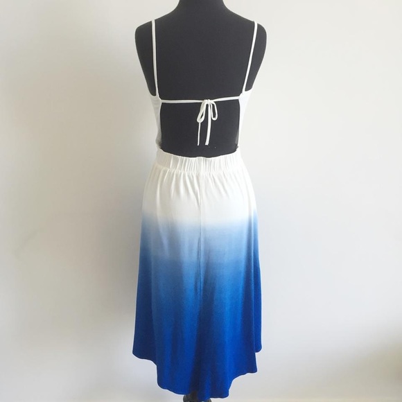 ✨sold✨ bebe • hi lo blue ombre open back dress - Picture 6 of 7