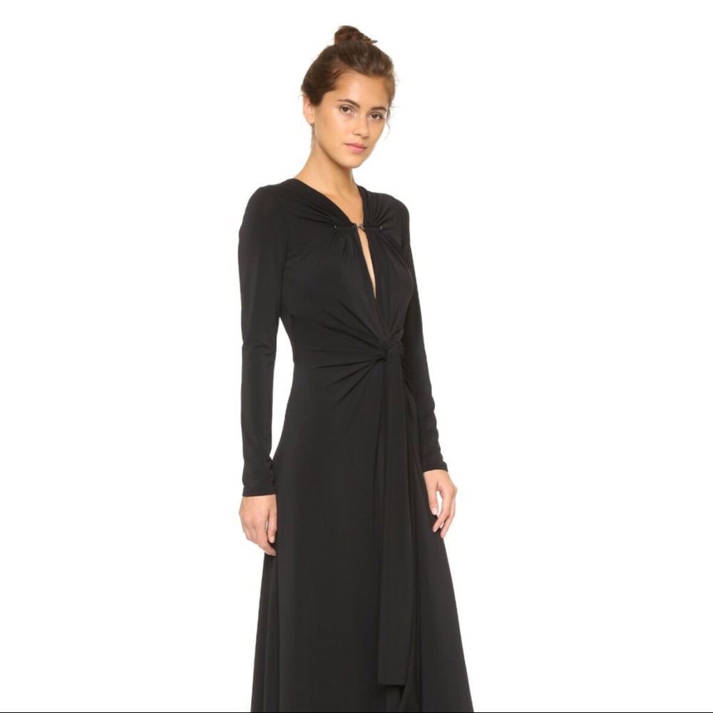 NWT Halston Heritage Black Long Sleeve Dress Gown - Picture 3 of 6