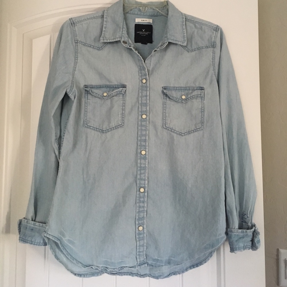 American Eagle slim fit denim flannel
