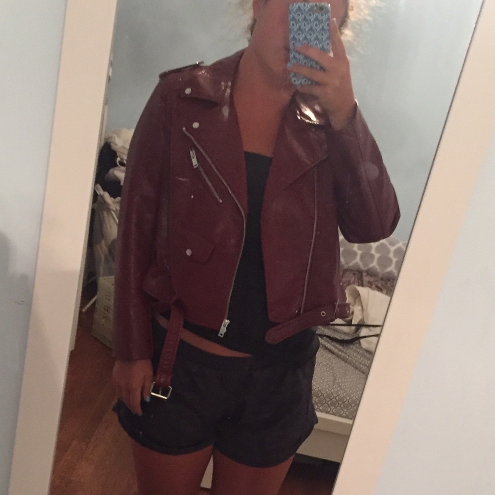 Zara Red Leather Jacket