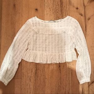 Eyelet cropped Zara blouse
