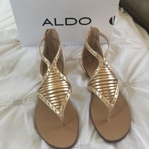 Gold gladiator sandals