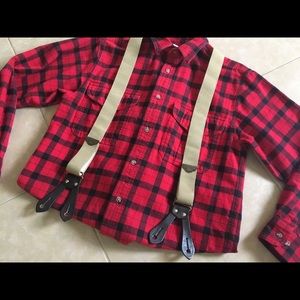 Filson Tab Suspenders, Tan, Regular Length