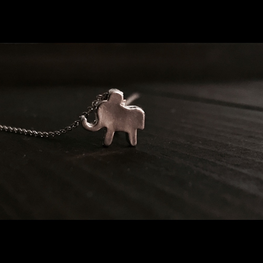 Tiny Sterling Silver Elephant Minimalist Necklace