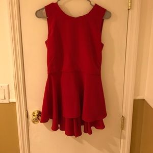 Red peplum blouse