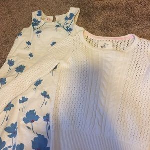 Girls floral dress and a white sweater