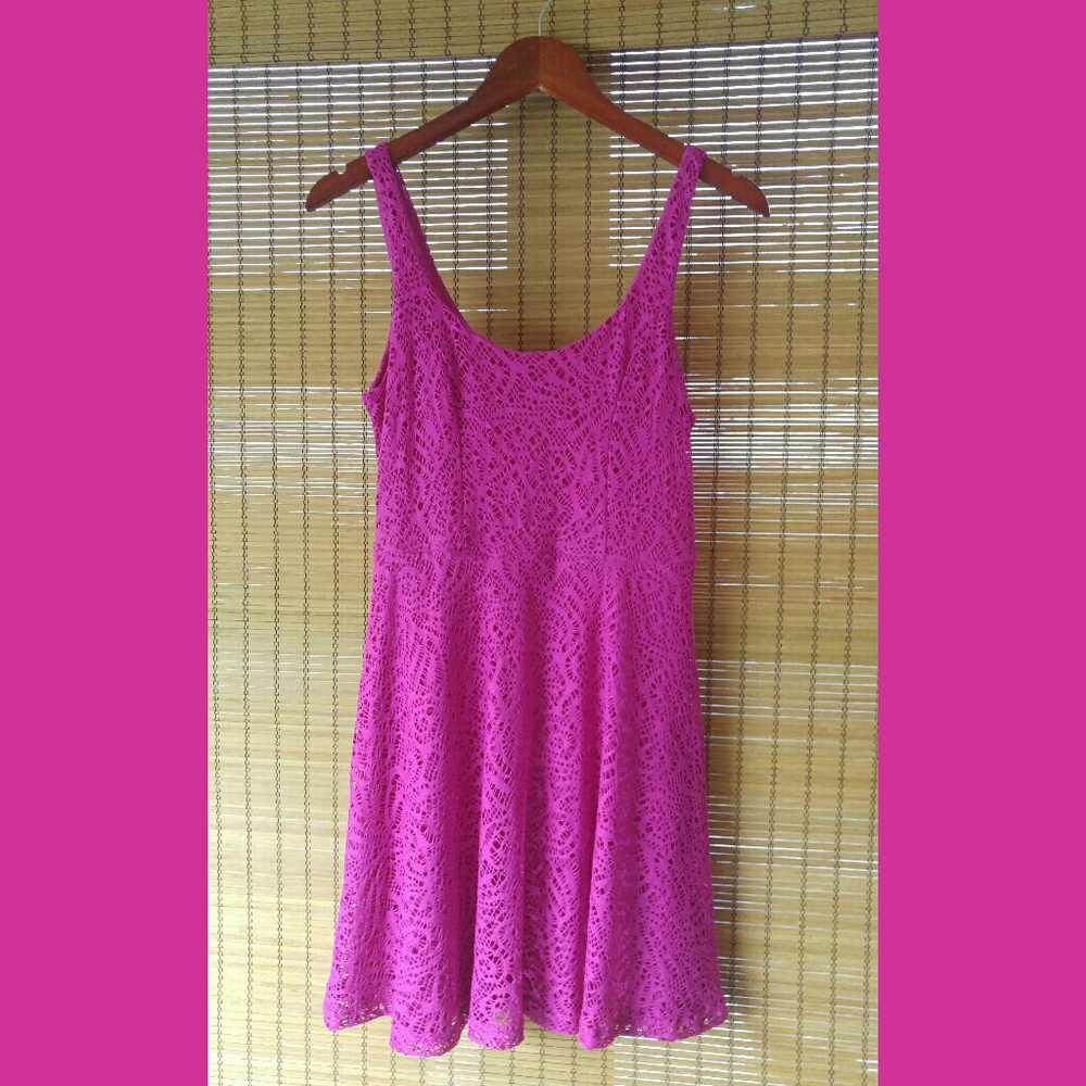 Cute Pink Crocheted Dress