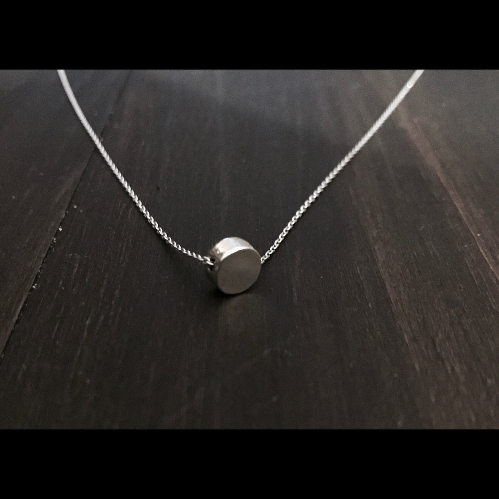 Tiny Sterling Silver Disc Minimalist Necklace