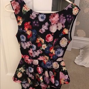 Top shop peplum floral dress worn once petite
