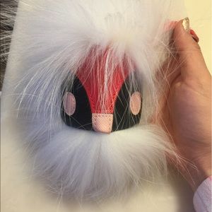 Handmade Monster Keychain with real fur