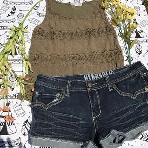 Dark Blue Jean Shorts with comfy stretchy material