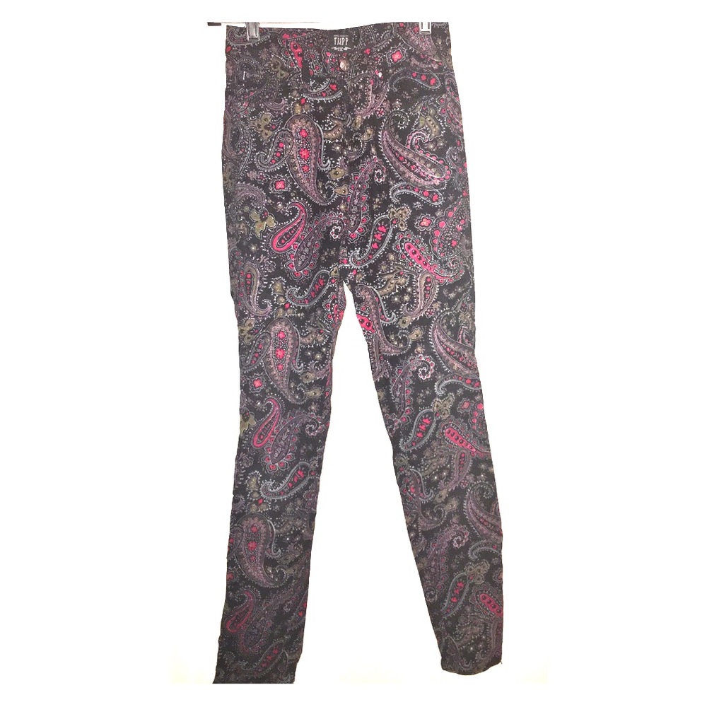 High Waisted Paisley Corduroy Pants