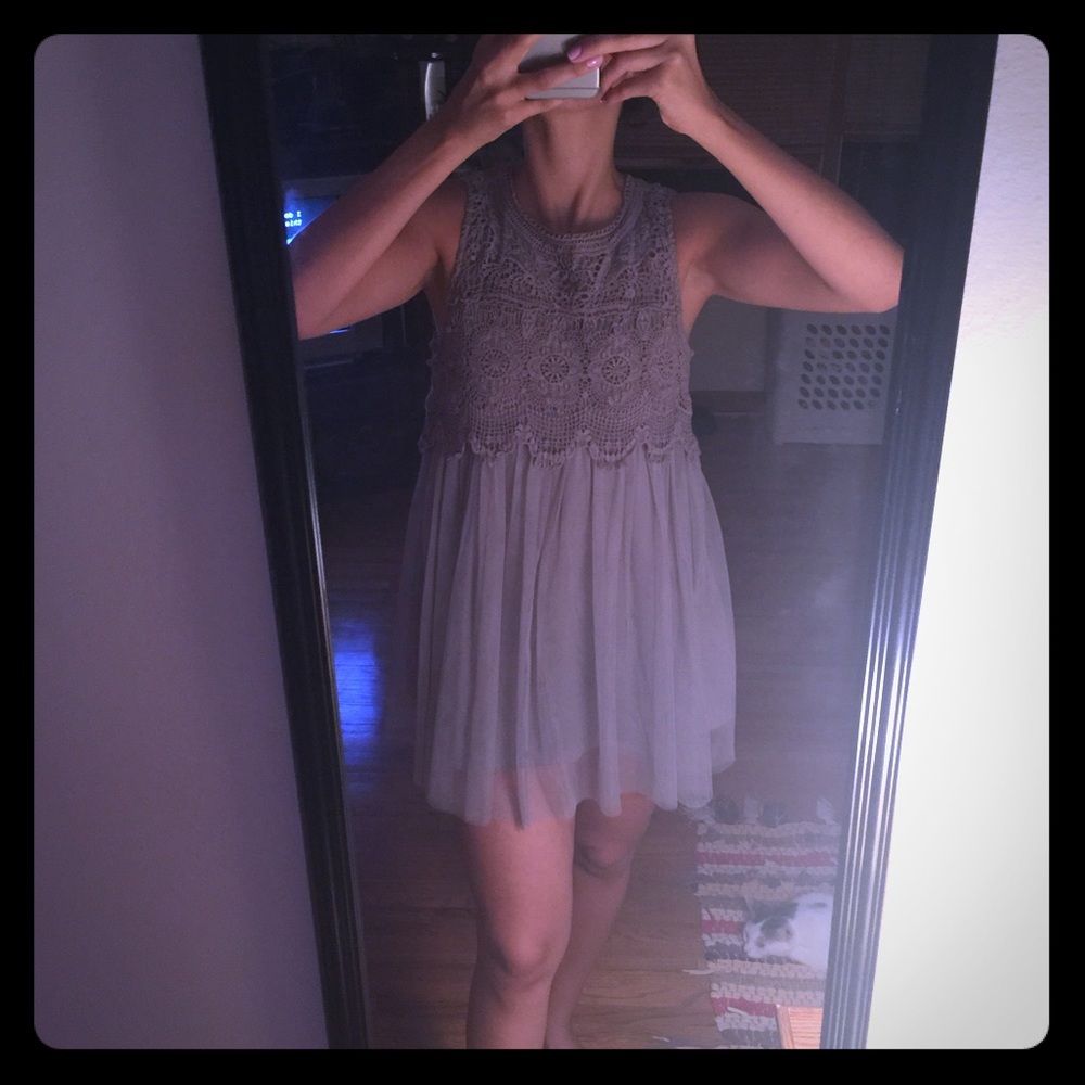 Gorgeous knit and tulle tunic