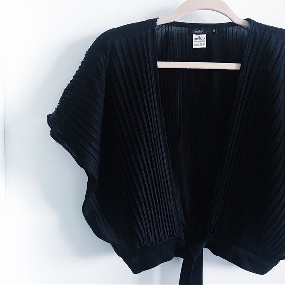 LF Tops - Millau pleated tie cover up