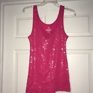 Hot pink sequin tank