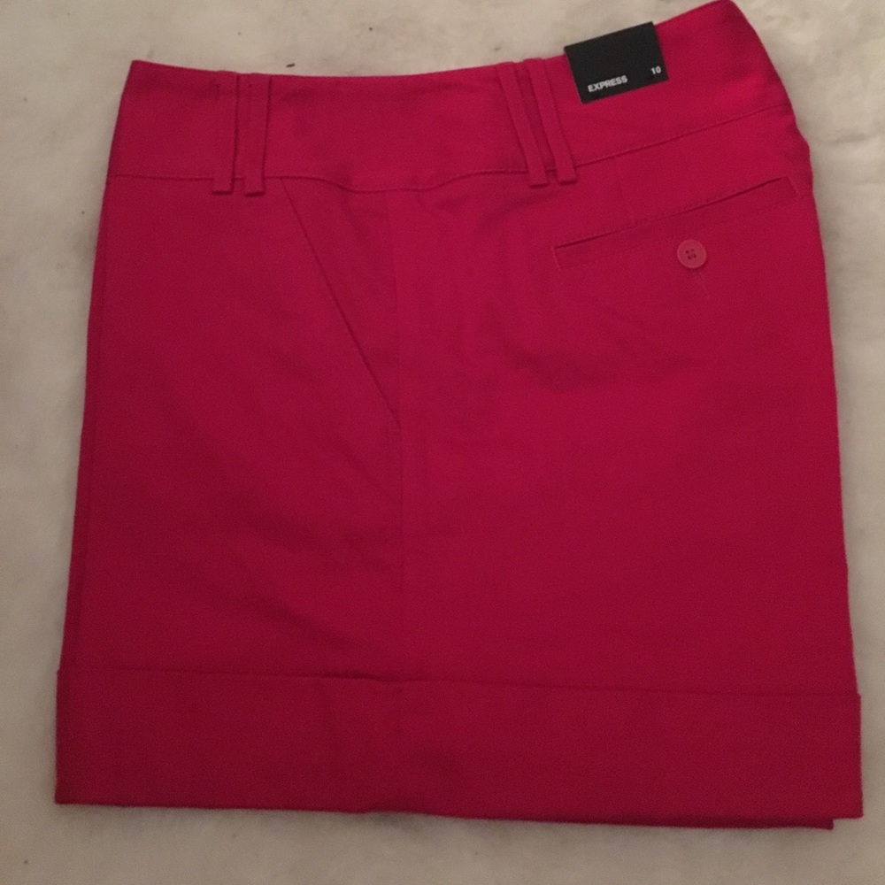 Watermelon pink cotton sateen shorts