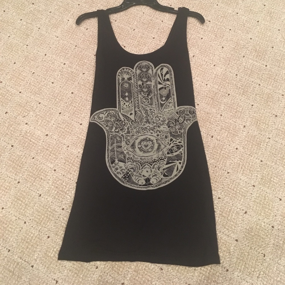 Comfy black hamsa dress