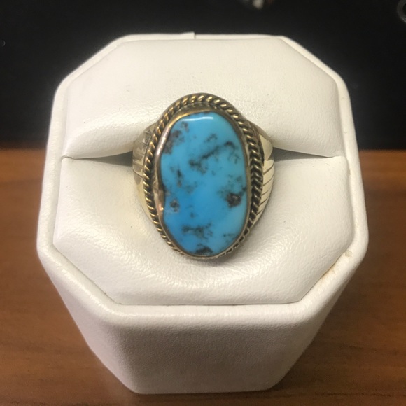 Men's Navajo turquoise ring - Picture 1 of 4